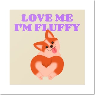 Fluffy Cute Corgi Posters and Art